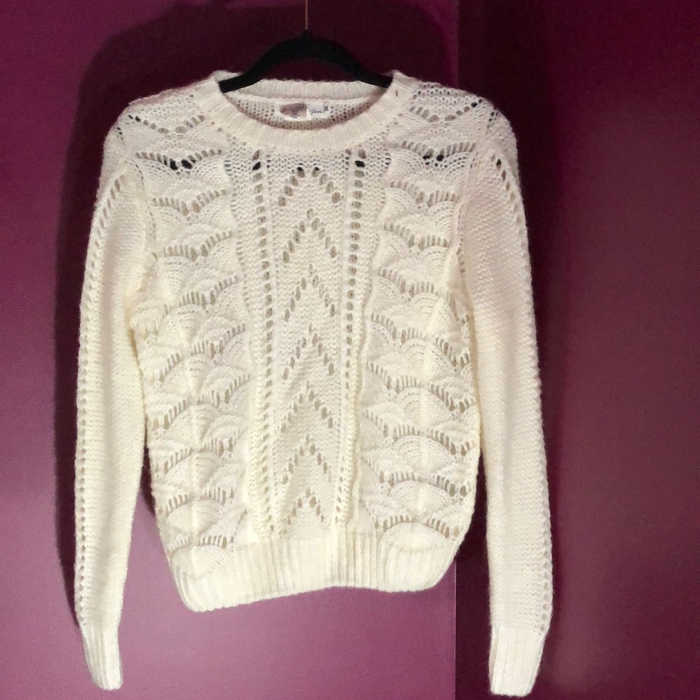 White H&M See Through Sweater, M